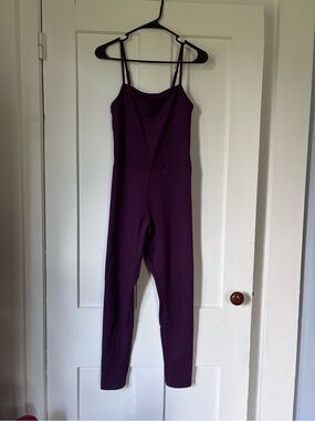 girlfriend collective Plum Spaghetti-Strap Jumpsuit